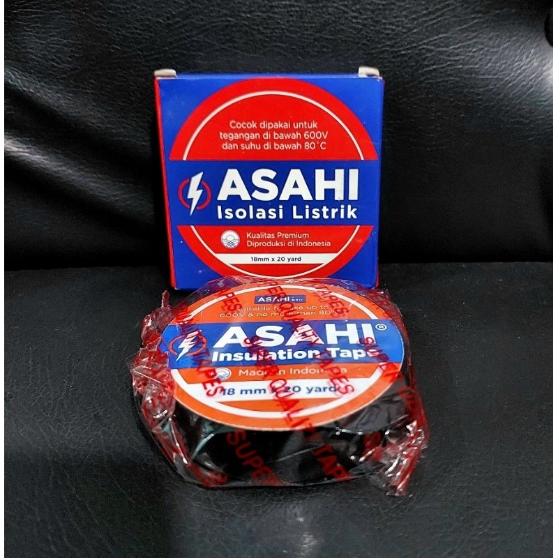 PAKET 10 PCS Isolasi Listrik ASAHI / 18mm x 20yard /Bahan Berkualitas / Aman untuk Pemasangan Listrk