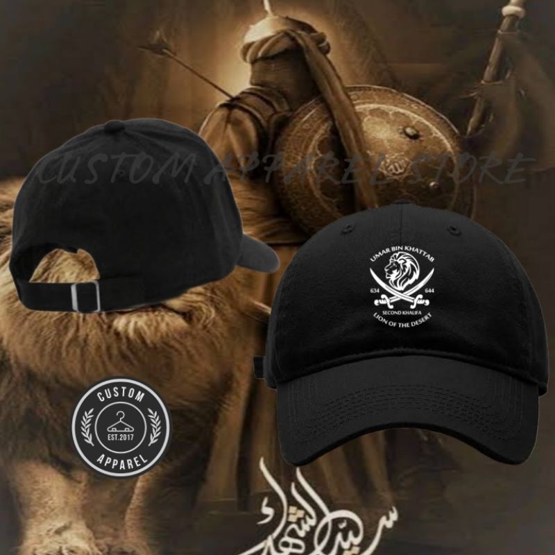 Topi Baseball Cap - Umar Bin Khattab Logo Kaligrafi Islami