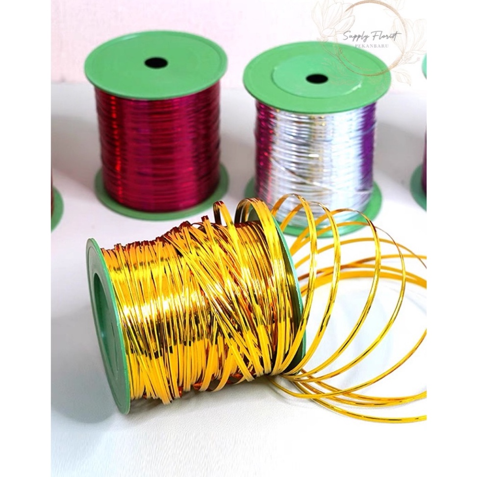 

SUPPLYFLORIST 1GULUNG PITA KAWAT METALIC GULUNG PITA SOUVENIR KAWAT FOIL ROLL PITA TWIST TIE 35YARD 32METER