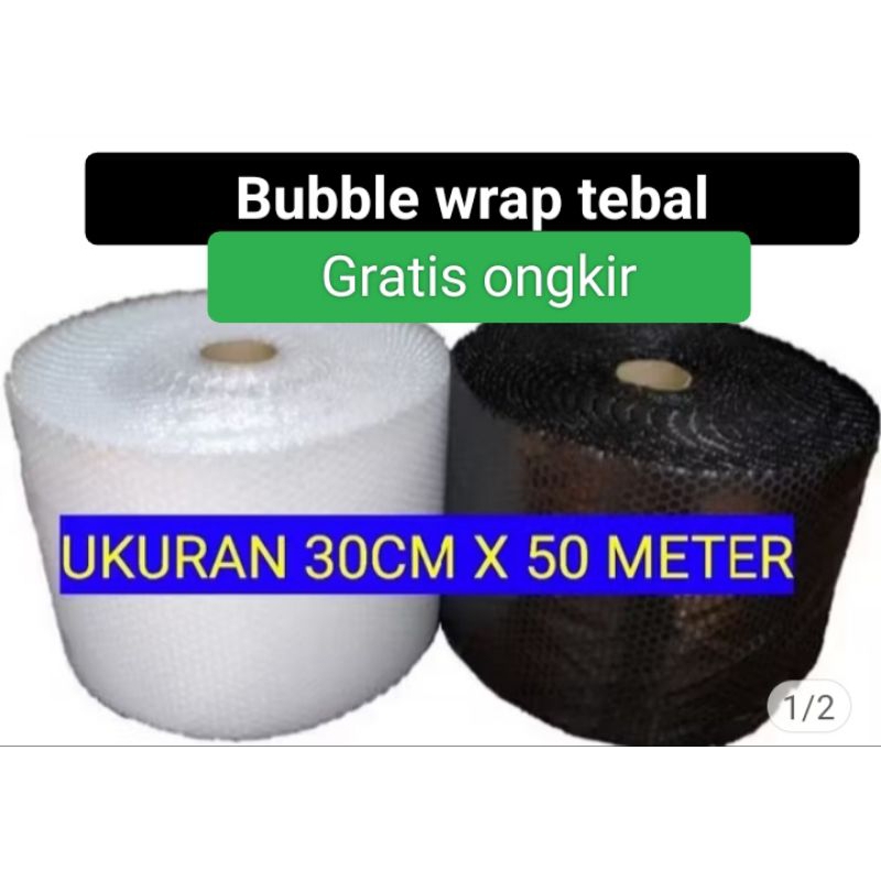 

bubble warp murah terlaris ukuran 32 cm x50 meter hitam dan bening