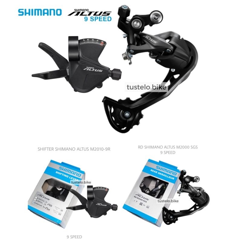 Mini Groupset Shimano Altus M2000 9 Speed RD Shifter MTB Commuter Seli Minivelo Hybrid
