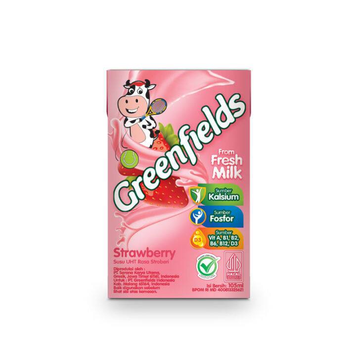 

greenfields susu uht strawberry 105ml