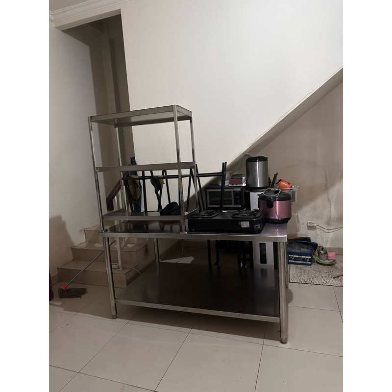 meja cafe kitchen stainless