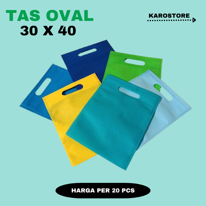 

Tas spunbond oval uk 30 x 40 (isi 20 PCS) goodiebag tas oval