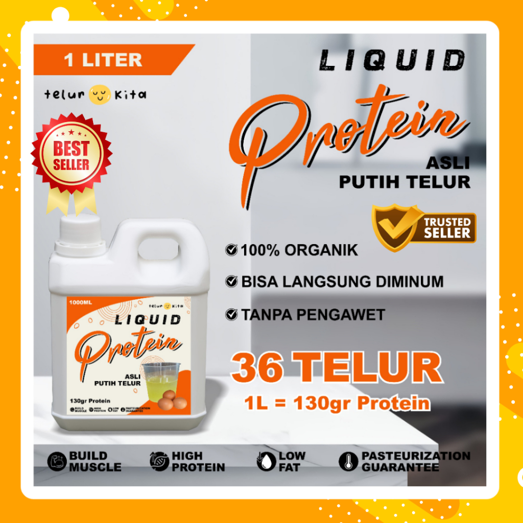

Putih Telur-Liquid Protein Pasteurisasi Premium - Pure Egg White - Steril - Cairan Putih Telur