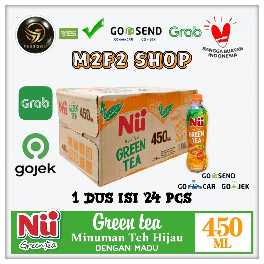 

NU Green Tea Honey | Teh Madu Botol Pet - 450 ml Kemasan Karton (Khusus Bluebird/Gojek/Grab)