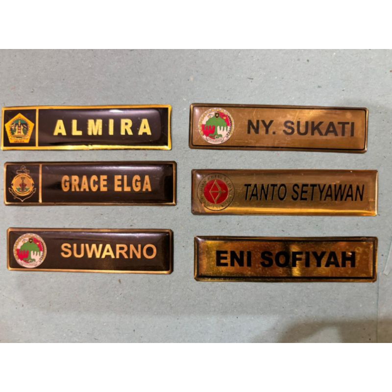 

custom name tag kuningan + resin