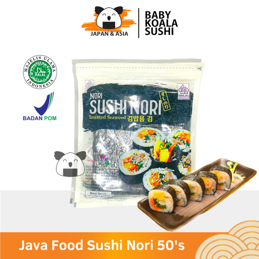 

JAVA SUPER FOOD Nori Sushi Gold 50 Lembar Halal | Seaweed Rumput Laut Sushi
