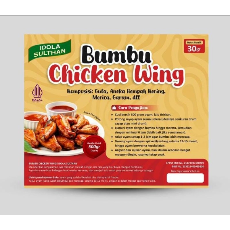 

Bumbu Chicken Wings Idola Sulthan