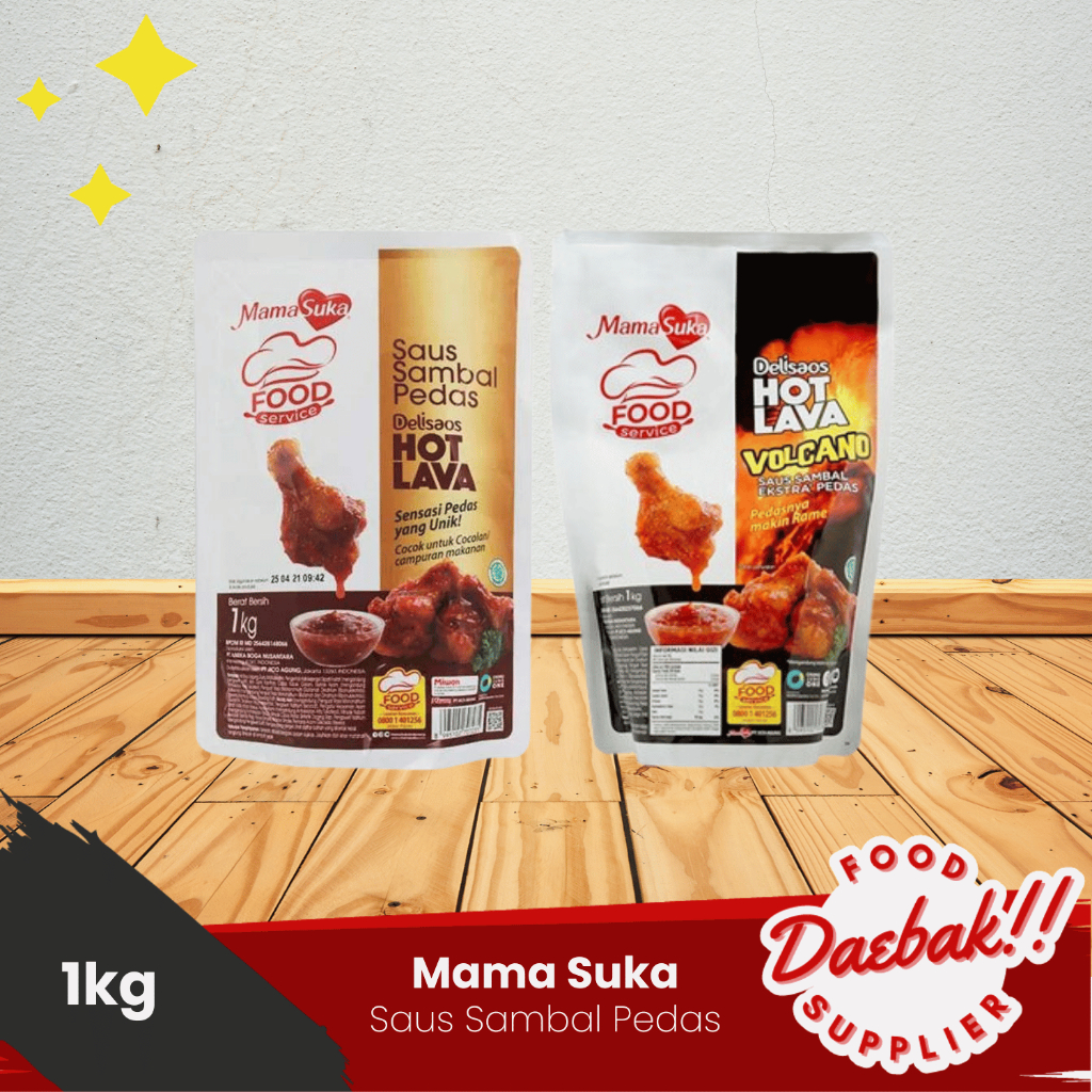 

HOT LAVA Volcano Mamasuka Delisaos | Sambal Pedas | Saos Sambal | Cocolan 1kg