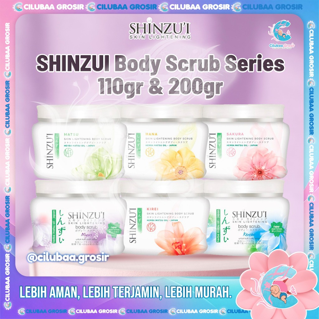 SHINZUI Skin Lightening Body Scrub 110 gr 200 gr || Body Scrub Shinzui || Lulur Badan || Pembersih D