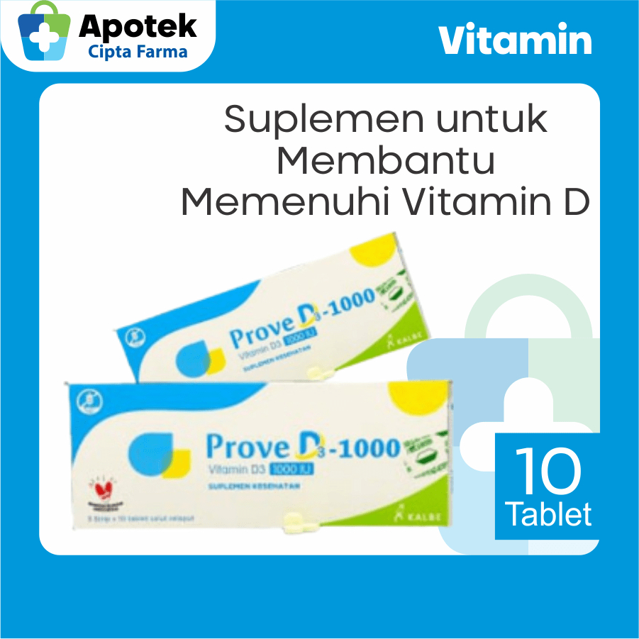 Prove D3 1000 IU Prove D Tablet Suplemen Tulang Vitamin Tulang dan Sendi Vitamin Imun Tubuh dan Kese
