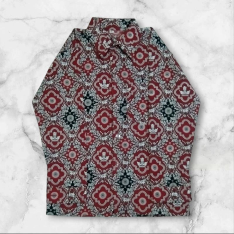Kemeja Seragam Batik Anak SD Lengan Panjang/Baju Batik Nasional Sekolah Dasar