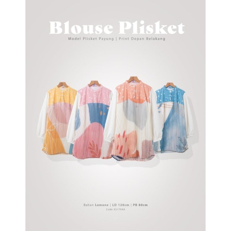 Blouse Plisket Lengan Putih