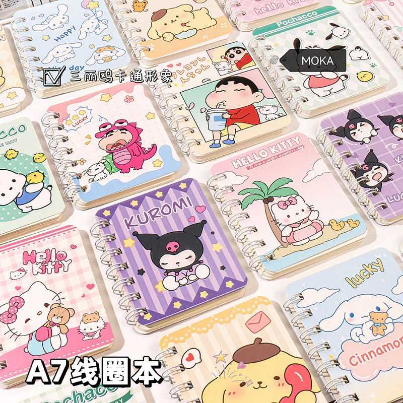 

V2_NOTEBOOK RENCENG SANRIO KUROMI POMPOMPURIN CINNAMONROLL / BUKU MEMO MINI ANAK TERMURAH