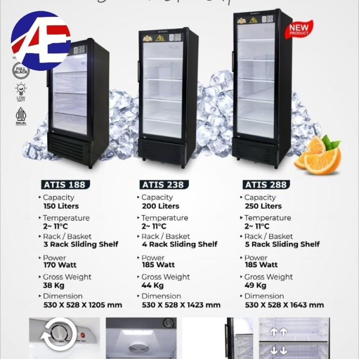 Kulkas Showcase Frigigate Atis 238 4Rak/Showcase Kulkas 4Rak Frigigate 238