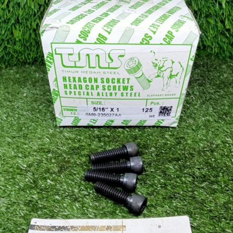 Baut L Socket Head Baja UNC 12.9 - 5/16X1 Hitam