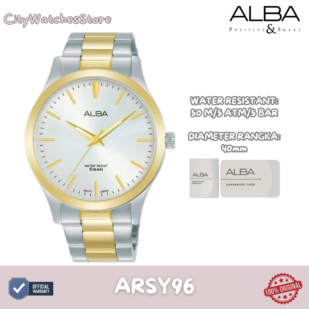 10.10 SALE | Jam Tangan Pria Analog Original Alba Tali Rantai Stainless Steel Anti Air Anti Karat Or