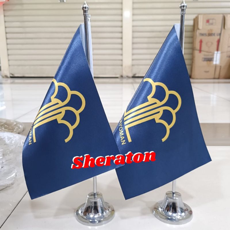 

bendera logo Pengayoman+tiang stenlis meja