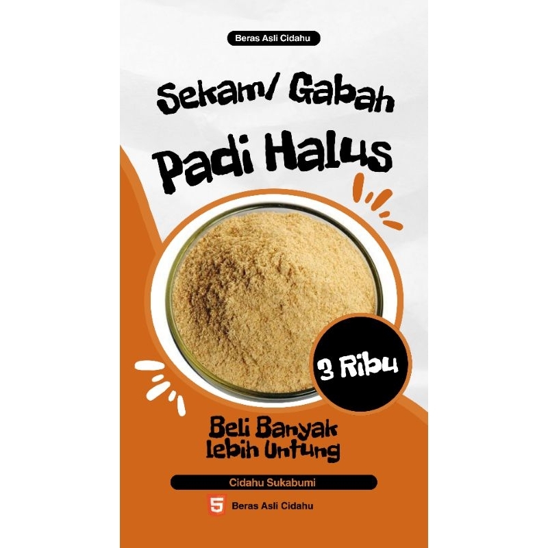 Pakan ternak sekam Padi Halus/giling 1kg