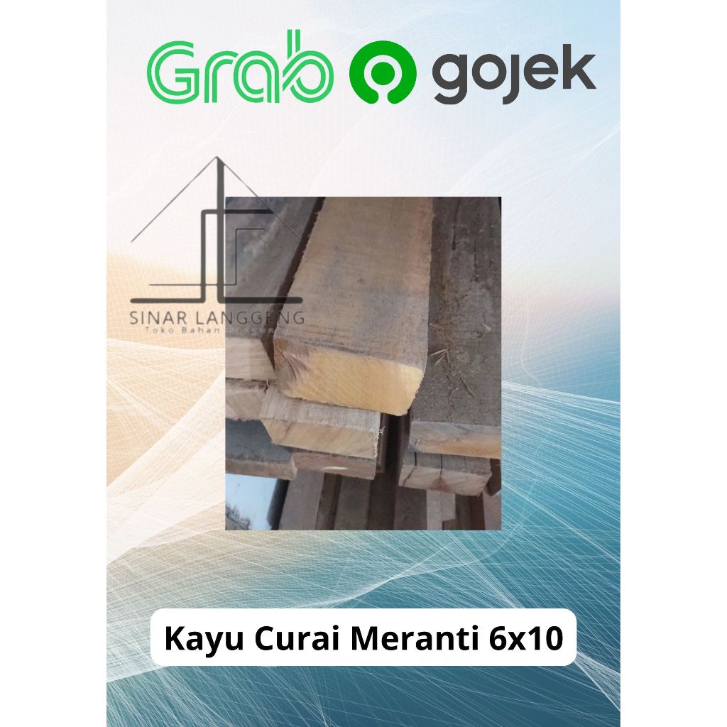 Kayu Usuk Balok Reng / Stik Kayu Kaso Curai Meranti 6x10 Panjang 4 Meter