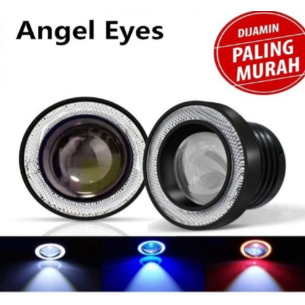 Foglamp LED Angel Eyes 76mm Projector Universal 2 Varian Warna Ring