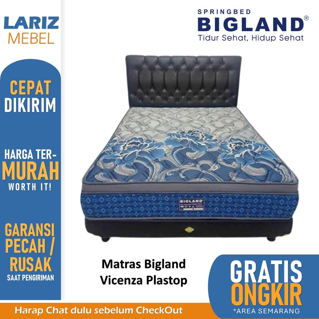 PROMO matras springbed Bigland Vicensa Plastop pillowtop plushtop 160 lariz mebel Semarang MURAH