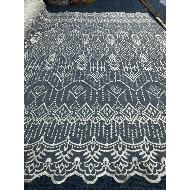 (COD)kain tulle Sapto sumba full bordir terbaru/bahan kebaya bordir terbaru