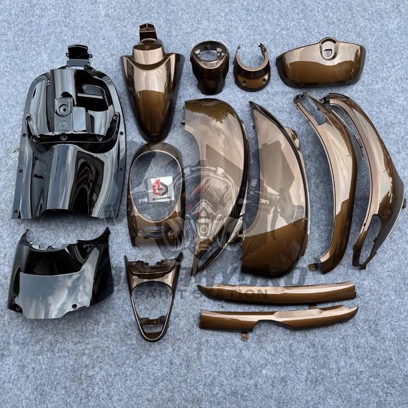 Cover full sett body halus scoopy fi esp tahun 2013 2014 2015 2016 warna coklat