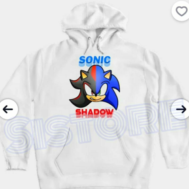 Sweater Hoodie Sonic Shadow Face Sonic The Hedgehog versus Shadow the Hedgehog Hoodie Pullover unise