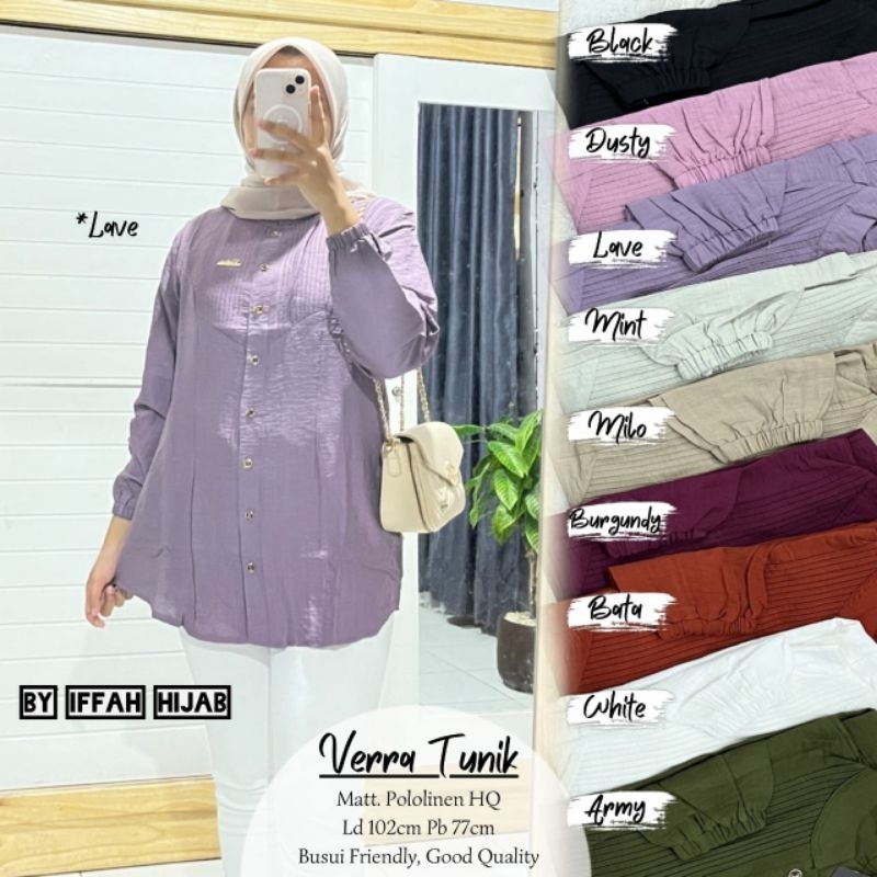 VERA TUNIK WANITA POLOS  KEKINIAN TERBARU / ATASAN TUNIK WANITA POLOS / BLUS CEWEK POLOS / BAJU CEWE