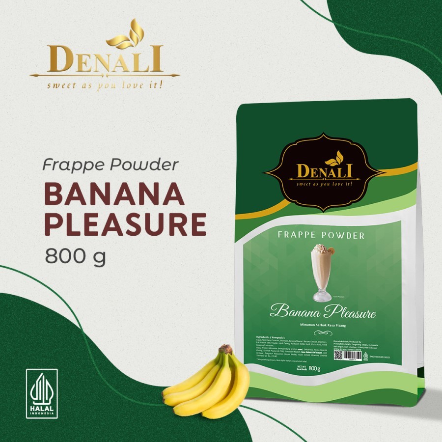 

Powder DENALI Rasa BANANA PLEASURE 800 Gram Bubuk Minuman Milk Shake Frape Pisang Kualitas Premium