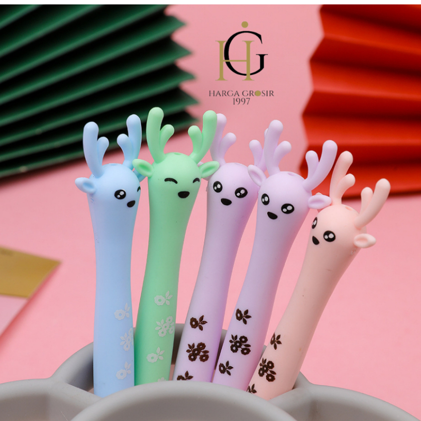 

Pulpen 4pcs/8pcs/12pcs Gel Rusa Tanduk Full Body Deer Natal / Pen Rusa natal warna pastel hijau mint lilac baby pink baby blue / Pen Christmaas Deer