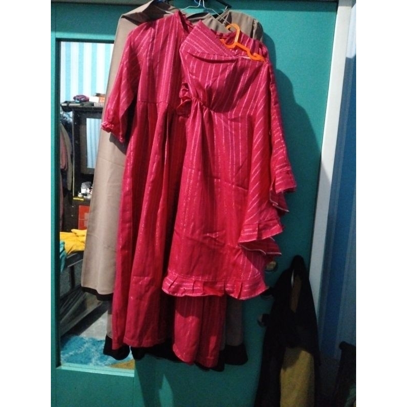 set PL ♥️ gamis set anak, pink fanta & ungu tua