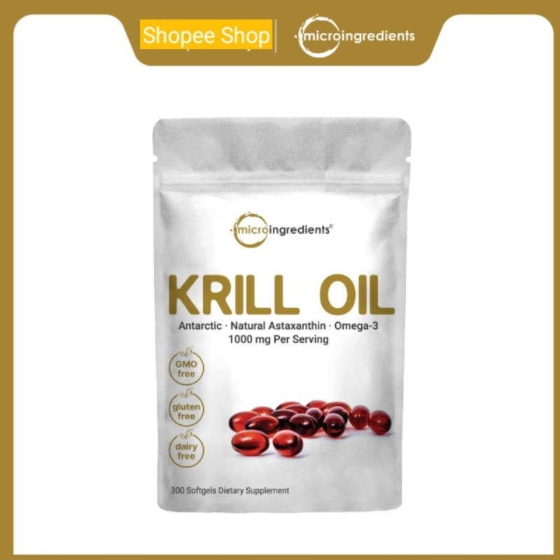 MICRO INGREDIENTS KRILL OIL 1000 MG ANTARCTIC ORIGINAL 300 SOFTGEL