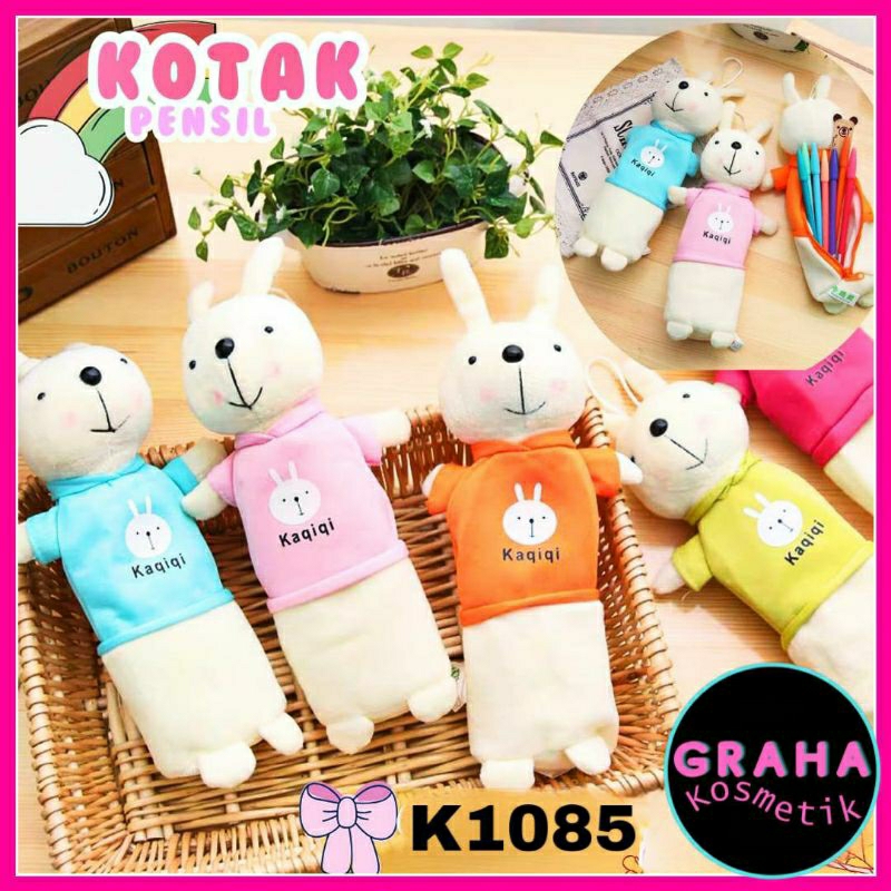 

TEMPAT PENSIL KARAKTER MODEL BONEKA KELINCI BUNNY KOTAK PENSIL CUTE RABBIT DOLL