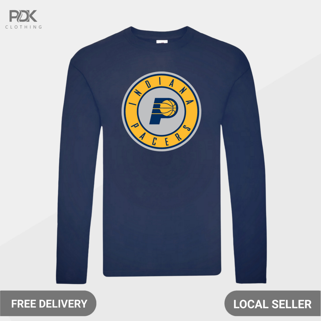 Kaos Pria Baju Lengan Panjang Basketball Pacers NBA Team