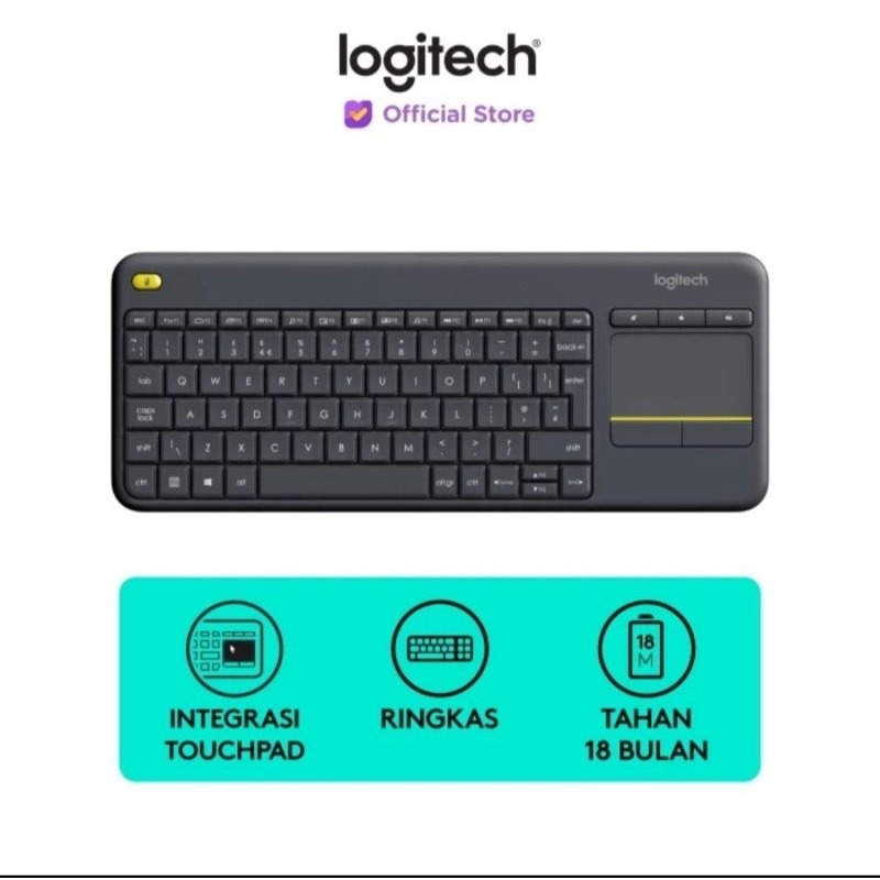 Keyboard Logitech K400 Wirelss Touch Pad Keyboard - Keyboard Touch Logitech Original - Keyboard Tv -