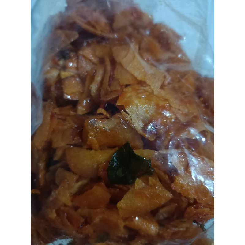 

Kripik Singkong Sanjai Pedas Manis Aroma Daun Jeruk