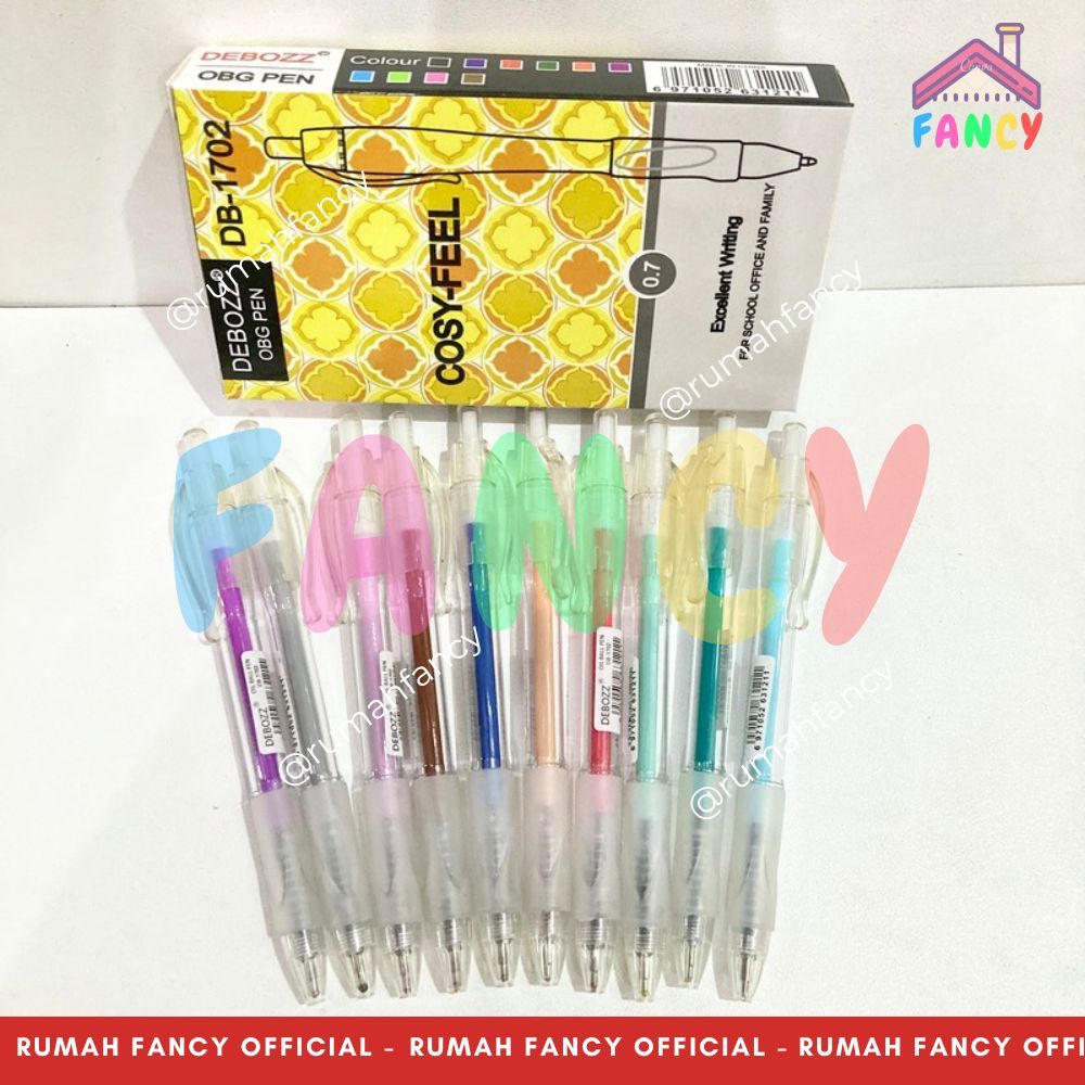 

[GROSIR] 1 LUSIN isi 12 PCS Pulpen Tinta Semi Gel Warna Warni DB 1702 / Bolpen/Ballpoint/Ballpen Gel Cetekan/Click Debozz DB-G05 0.5 mm