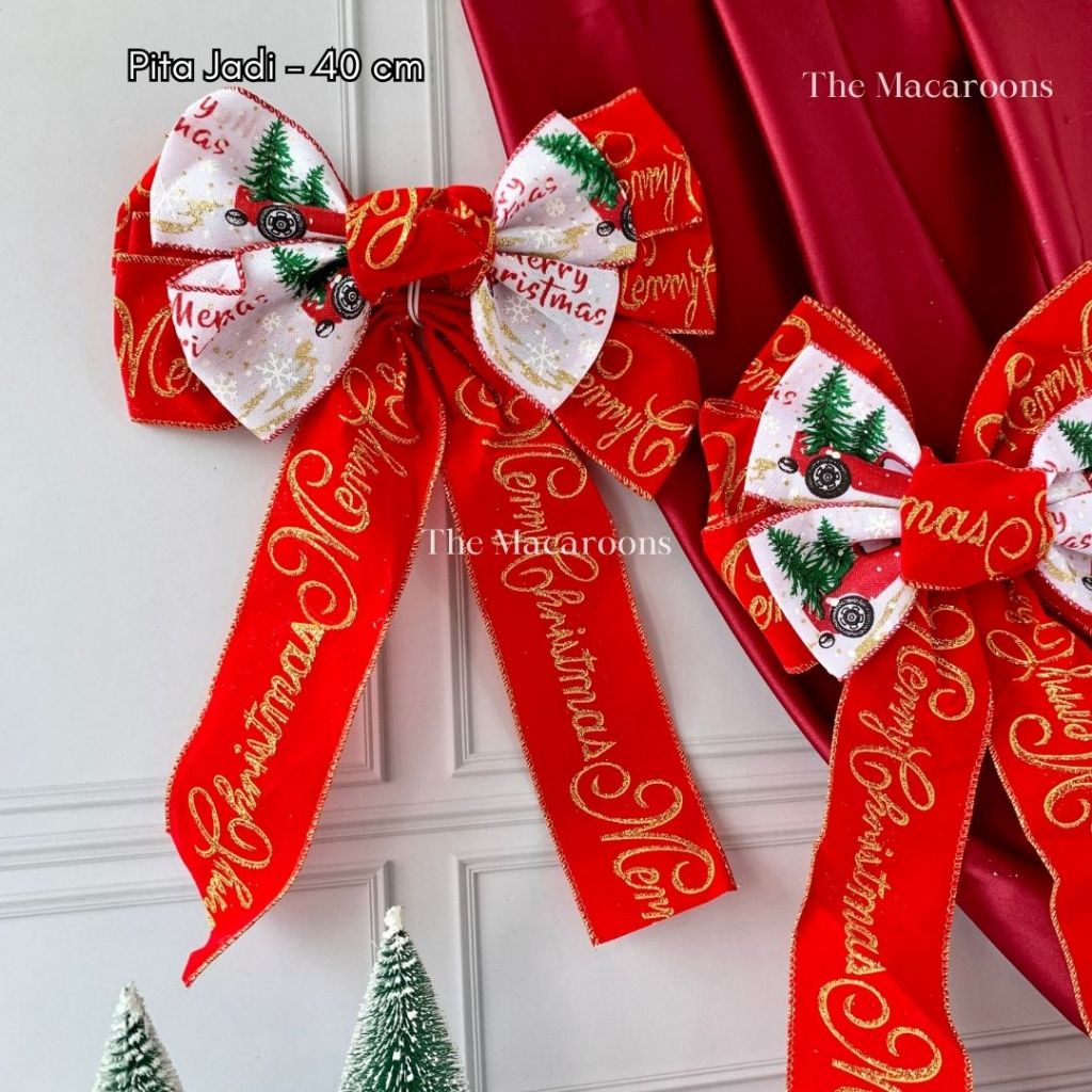 

Pita Natal Jumbo / Aksesoris Pita Jadi untuk Dekorasi Hiasan Ribbon Christmas