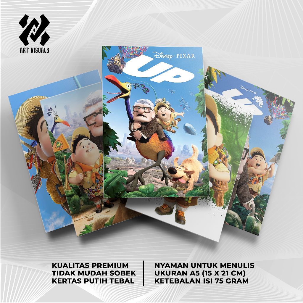 

Buku Tulis Custom Tema Kartun Disney UP Terlengkap Termurah Model Bebas Pilih Foto / Buku Tulis Sekolah / Buku Catatan