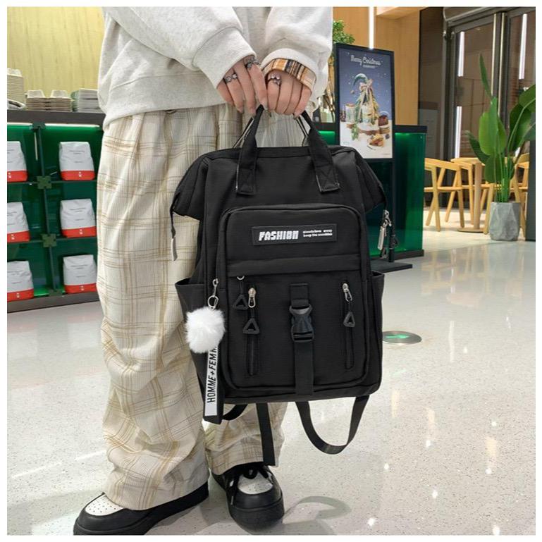 TAS RANSEL SEKOLAH KULIAH TAS PUNGGUNG SIMPLE TAS RANSEL WANITA PRIA R6776