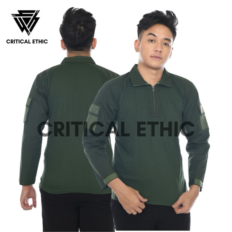 CRITIACAL - KEMEJA BDU TACTICAL POLOS HIJAU ARMY BAJU TEMPUR MILITARY