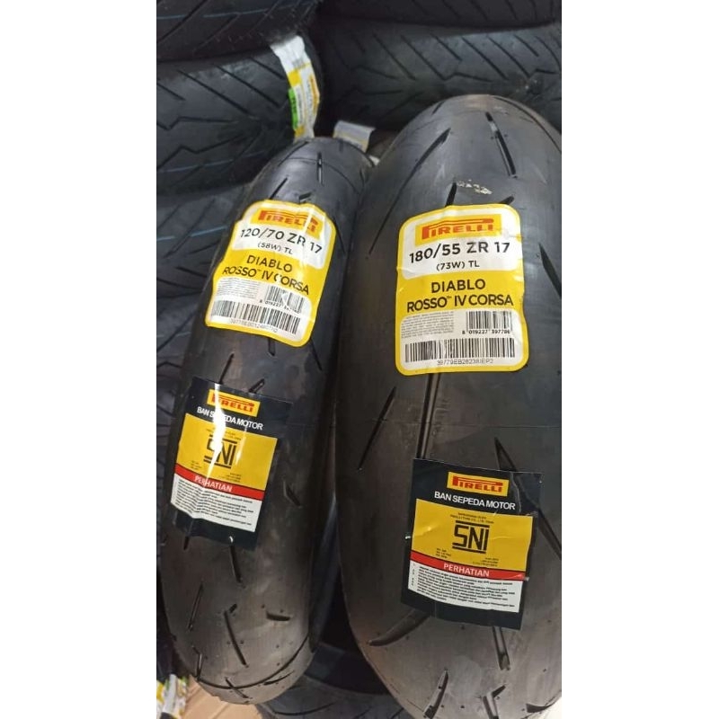 BAN PIRELLI DIABLO ROSSO 4 CORSA 120/70 R 17 & 180/55 R 17