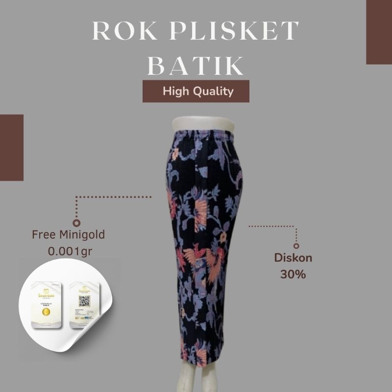 Rok Bawahan Plisket Batik Rok Kebaya Pesta Undangan Wanita