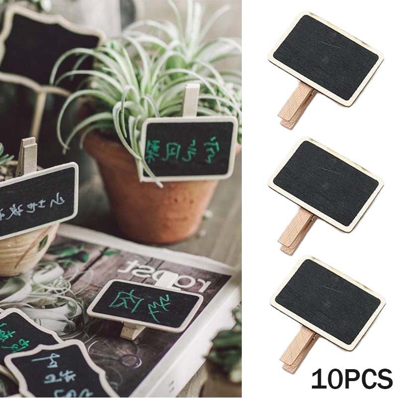 

10pcs Papan Tulis Blackboard Kapur Mini Chalkboard Mini Blackboard Kayu Papan Kapur Menu Cafe