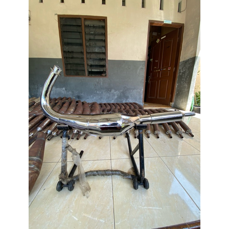 KNALPOT KOLONG FULLCHROME LAMBUNG 38