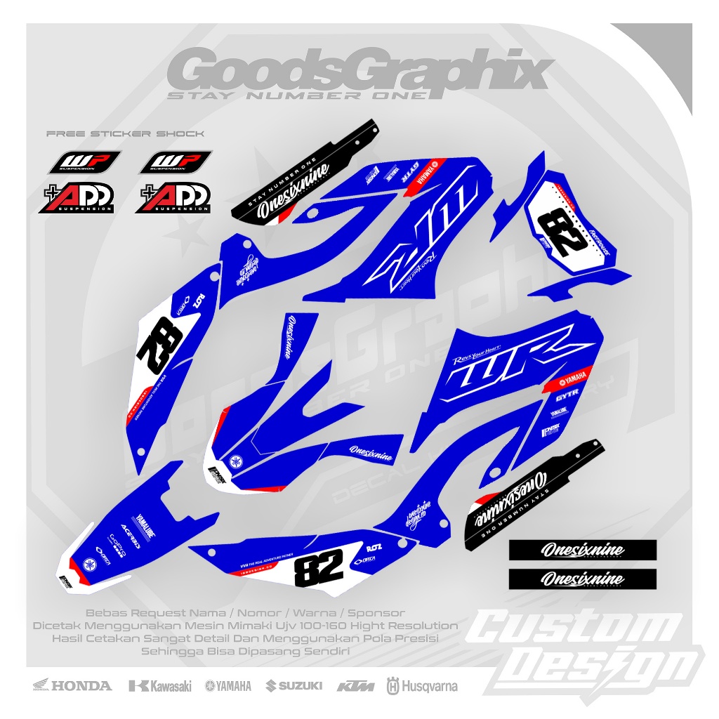 Decal Yamaha Wr 155 Superglossy Biru List Merah - Decal Custom Yamaha Wr 155