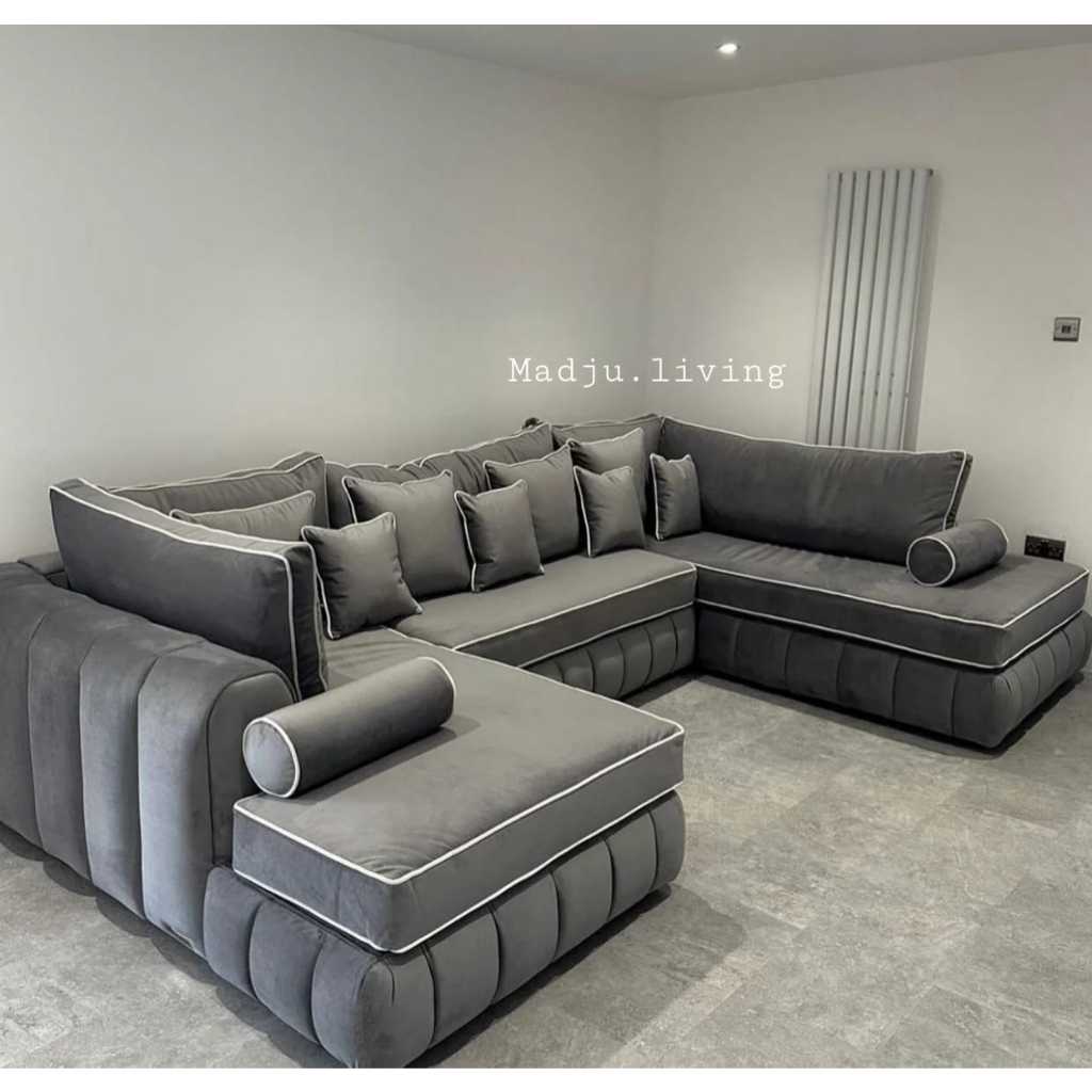 Sofa L Sudut Big Size Fullset Kain